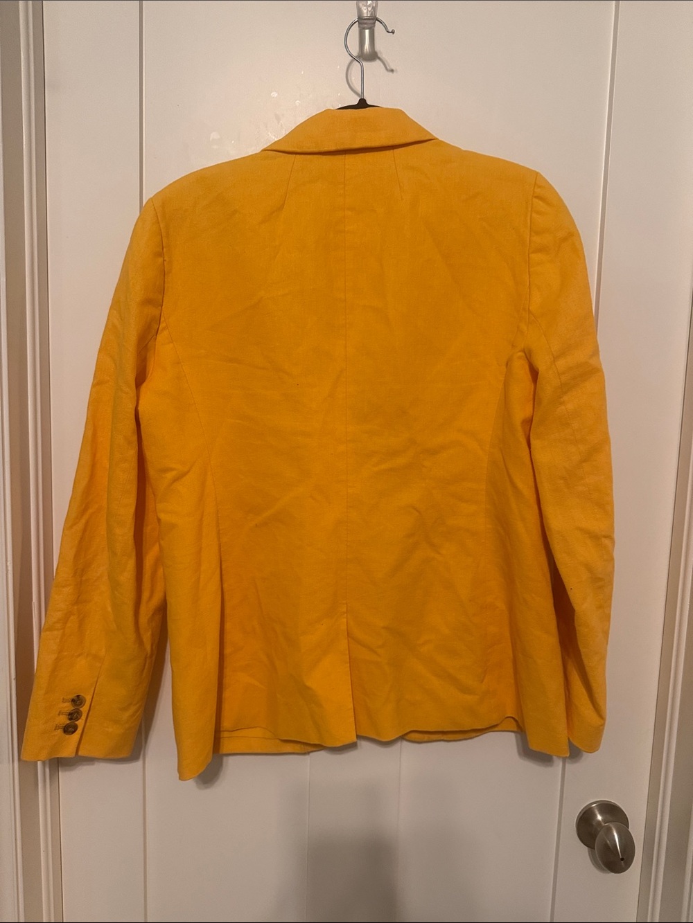J. Crew Linen and Cotton Blend Holland Bright Sunny Yellow Single-Button Blazer - Picture 5 of 8